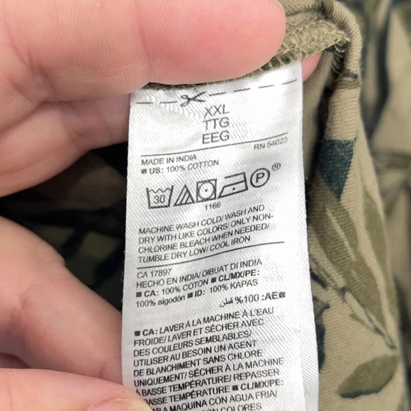 Old Navy Green Safari Leaves Button Tunic Style Blouse Shirt XXL - Picture 5 of 5